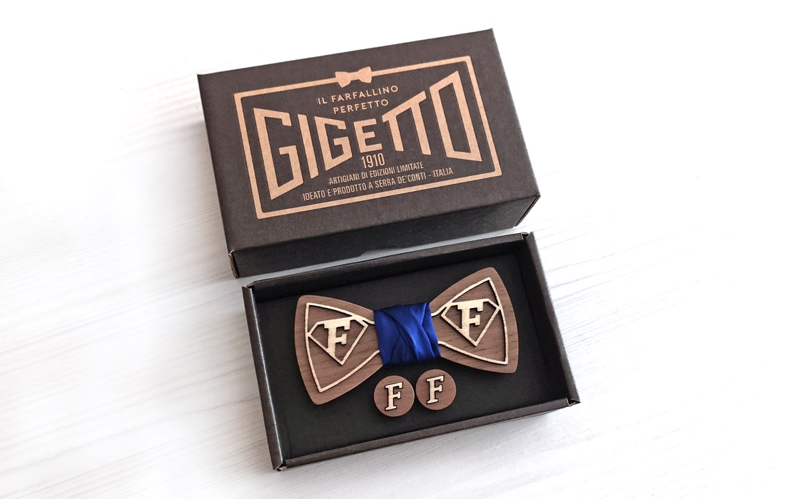 papillon legno superman lettere iniziali doppio strato gemelli gemelli scatola