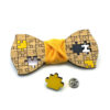 papillon spilla puzzle legno giallo nero gigetto made in italy