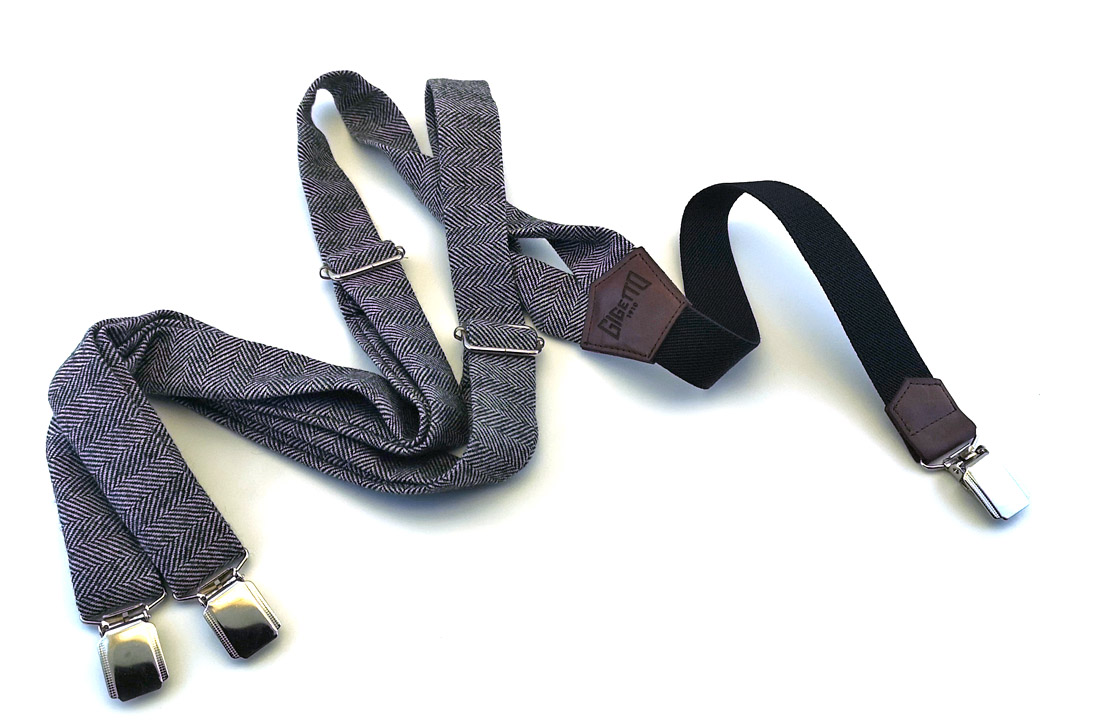 bretelle lana spina grigio elastico nero gigetto