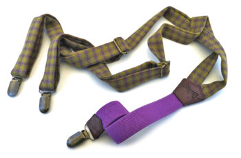 bretelle lana verde elastico viola artigianali gigetto