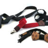 bretelle nere rosso artigianali papillon legno robot