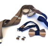 papillon gemelli legno bretelle marrone beige blu gigetto artigianali