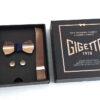 papillon gemelli legno bretelle marrone beige blu gigetto confezione regalo