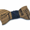 papillon legno barber barbiere blu notte rasoio pettine forbici gigetto