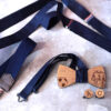 papillon legno calcio bretelle blu pallone maglia gigetto