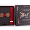 papillon legno note musicali rosso bretelle confezione regalo gigetto