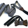 papillon legno wenge barocco traforato bretelle spina grigio nero gigetto