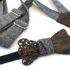 papillon legno wenge barocco traforato bretelle spina grigio nero gigetto