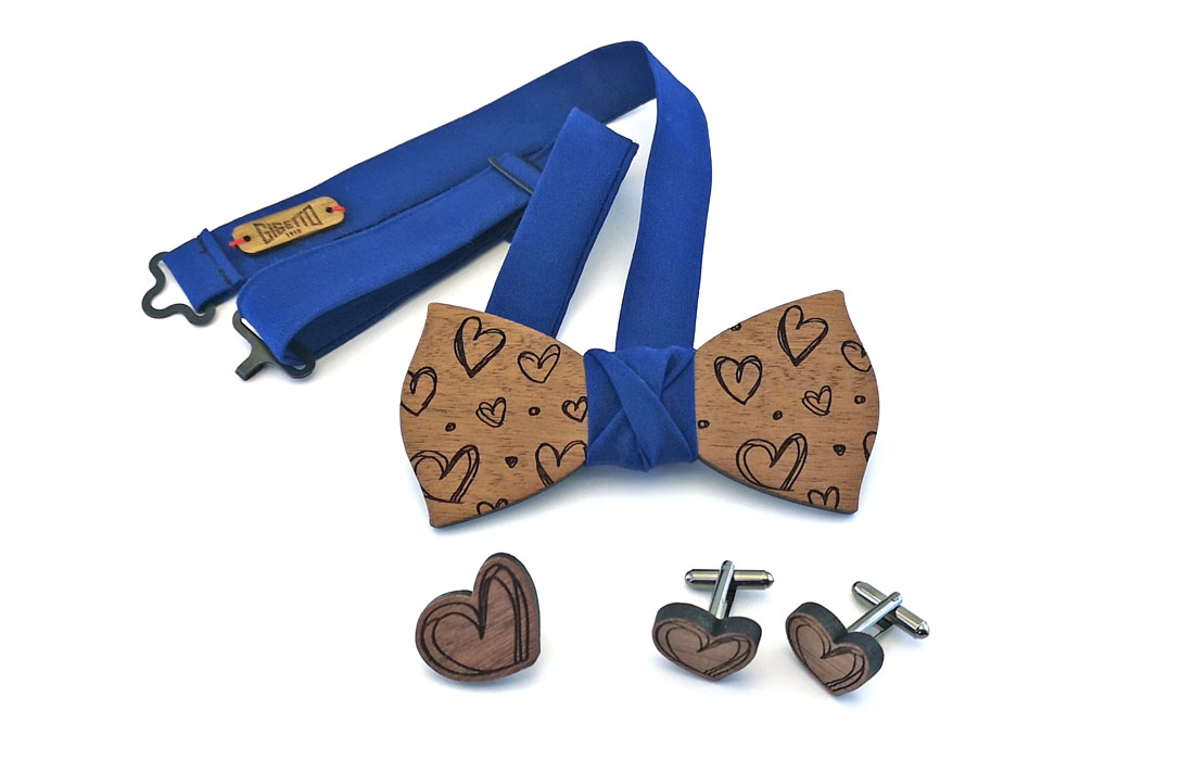 farfallino legno papillon uomo mogano blu cuori gemelli spilla gigetto farfallino legno papillon uomo mogano blu cuori gemelli spilla gigetto