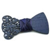 gigetto1910 papillon legno blu barocco traforato raso