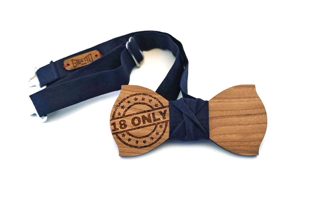 gigetto1910 papillon legno diocettesimo cotone blu notte