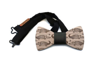 gigetto1910 papillon legno grigio coccodrilli pelle nero
