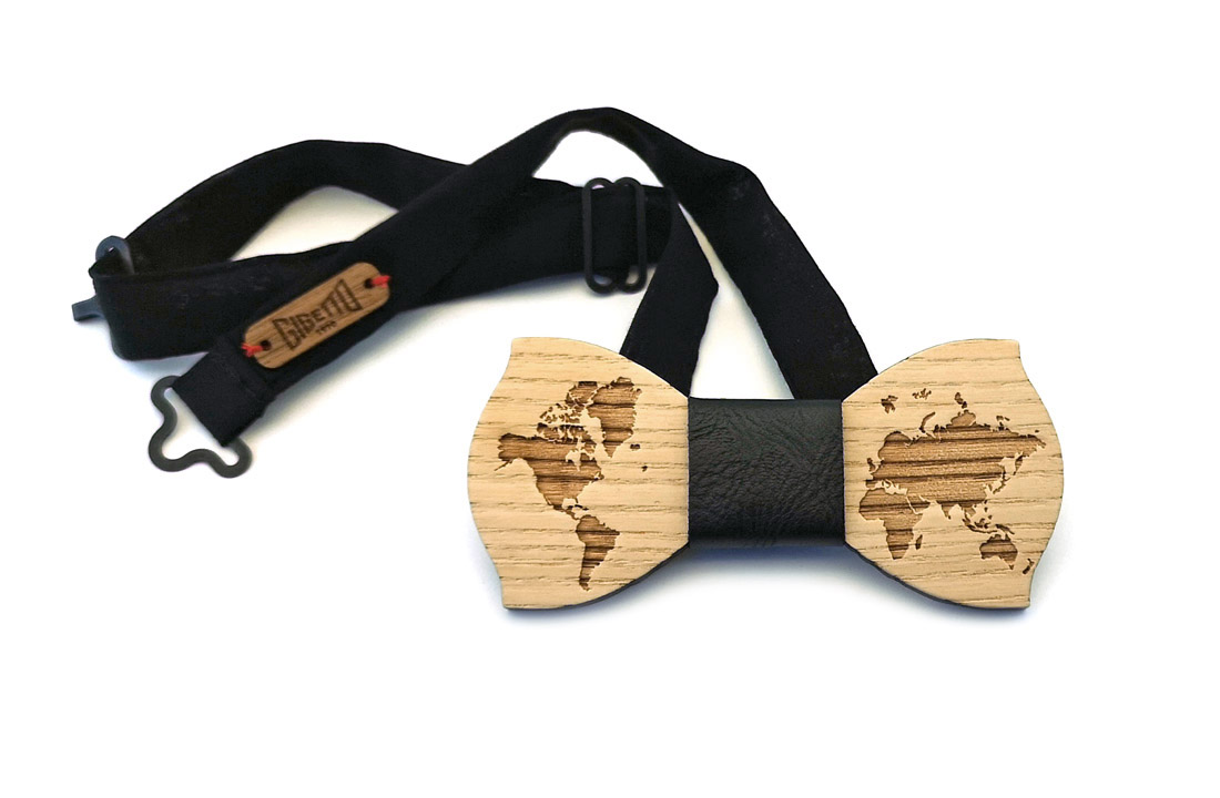 gigetto1910 papillon legno mappamondo nero rovere