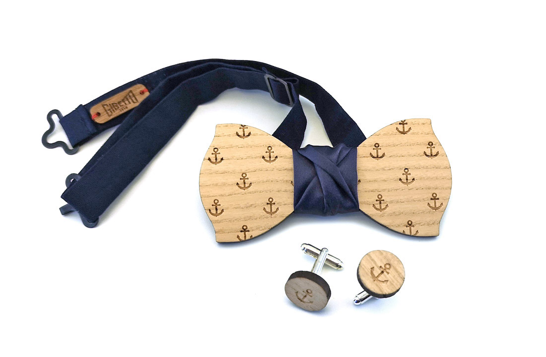 papillon ancore legno gemelli ras blu gigetto1910 papillon ancore legno gemelli ras blu gigetto1910