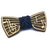 papillon musica note sassofono legno doppio strato fatto a mano made in italy blu gigetto