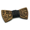 papillon musica note sassofono legno doppio strato raso nero fatto a mano made in italy gigetto