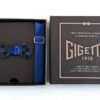 papillon puzzle legno nero bretelle blu raso made in italy gigetto