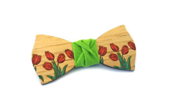 papillon tulipani fiori legno dipinto a mano verde gigetto