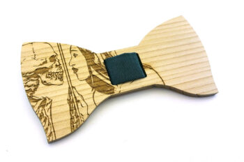 Papillon in legno, scheletro, cotone verde petrolio