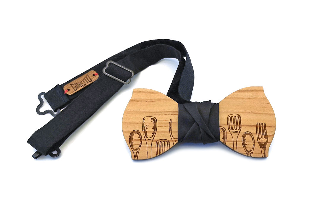 papillon cuoco cucina forchetta cucchiaio legno antracite gigetto (2)