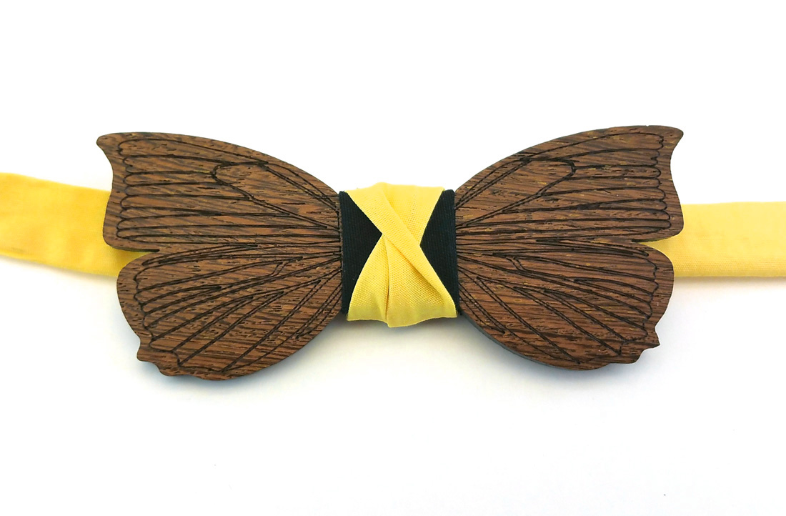 papillon donna legno farfalla dream wenge giallo nero gigetto1910 (2)