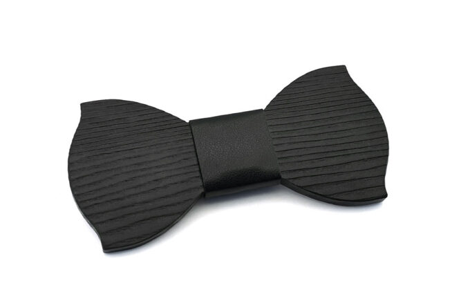Papillon In Legno Di Palissandro Artigianale – Nodo In Pelle Inciso Al Laser, Accessorio Moda Cerimonia