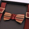bretelle lino rosso uomo papillon legno dandy gigetto