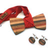 gigetto papillon legno gemelli dandy ocra rosso elegante uomo
