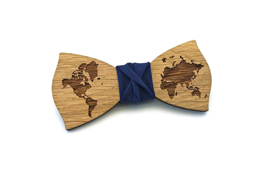 Papillon In Legno GIGETTO Con Stelle E Nodo Raso Blu – Made In Italy, Tiratura Limitata, Cinturino Regolabile, Cofanetto Regalo