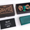 papillon puzzle legno ciliegio gemelli pochette fazzoletto taschino gigetto