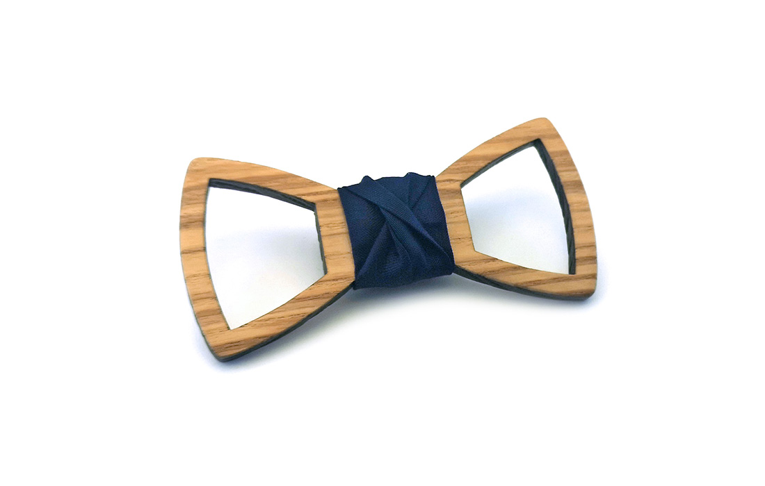 papillon legno adulto bambino bucato frassino blu gigetto1910