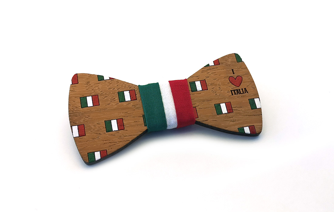 papillon legno bandiera italiana gigetto1910