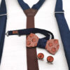 papillon legno palloni basket bretelle blu dipinto a mano gigetto1910