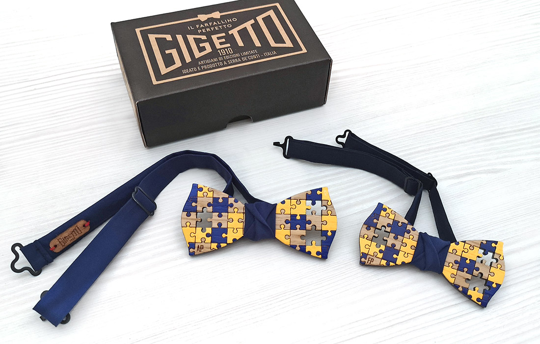 gigetto papillon puzzle blu e giallo